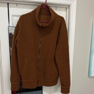 LivTall Cozy Brown Zip-Up Jacket